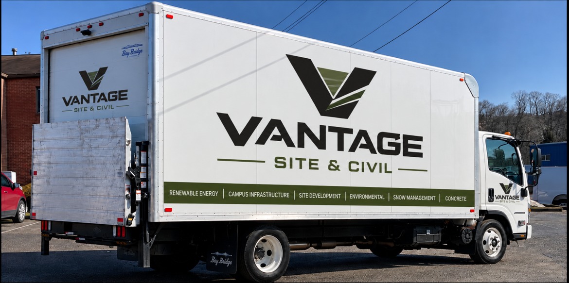 Vantage box truck with logo